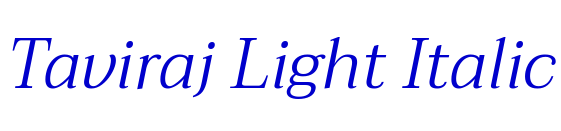 Taviraj Light Italic шрифт